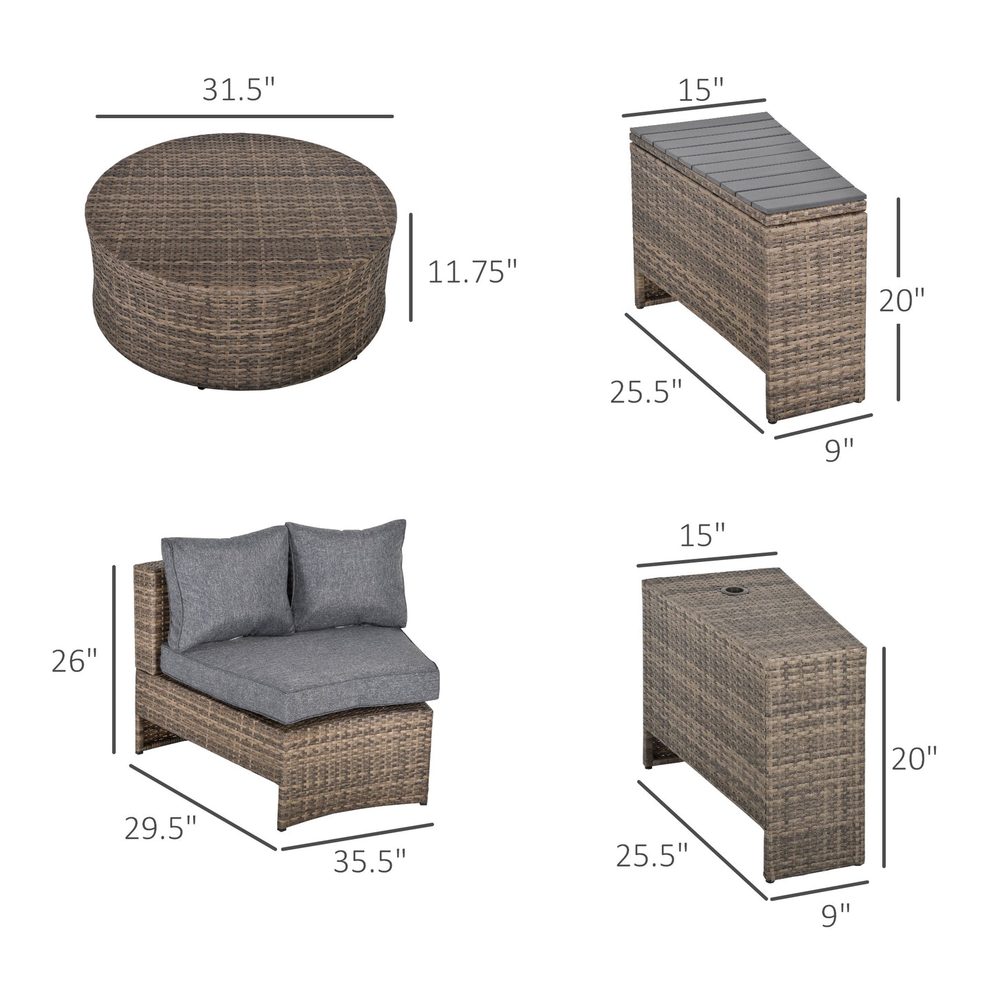 8 Piece Outdoor Sofa