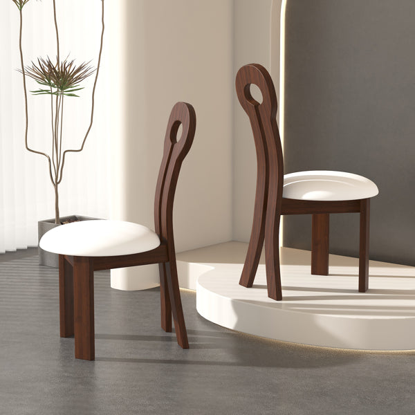 Walnut Leather Dining Chairs