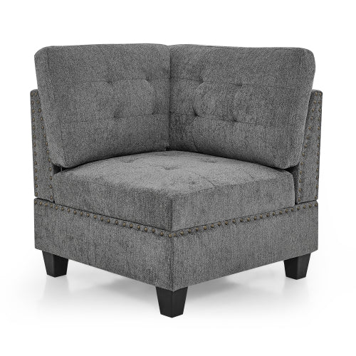 Grey Chenille Corner Sofa