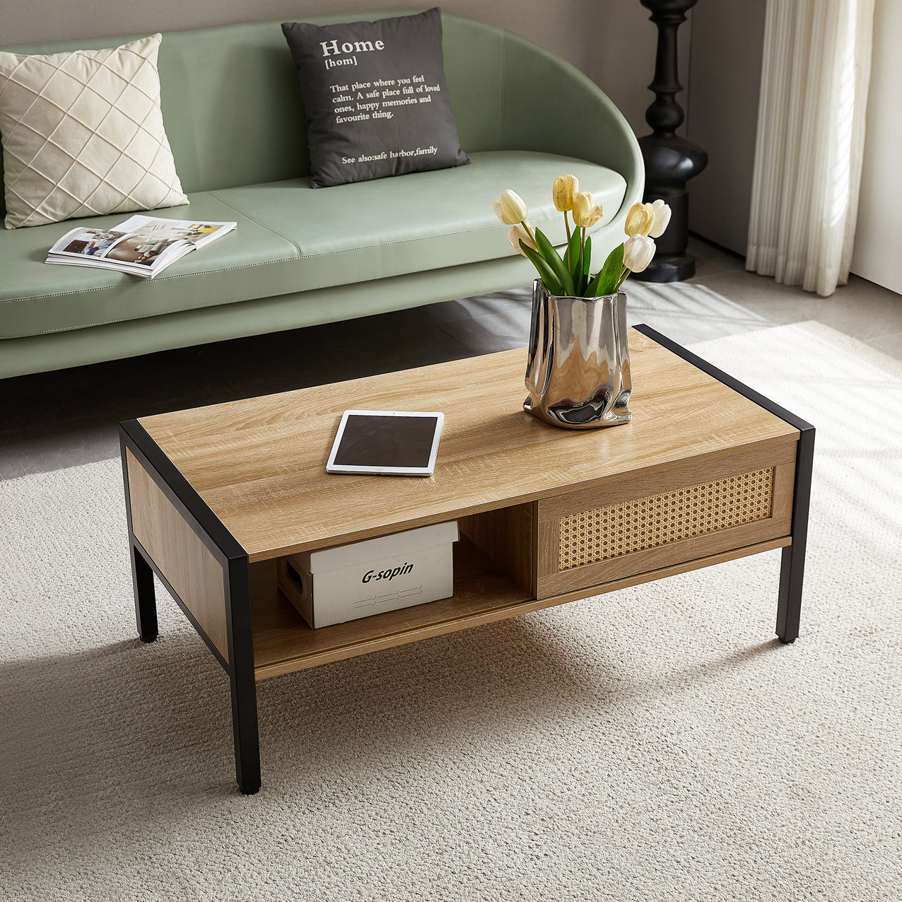 Metal Rattan Coffee Table