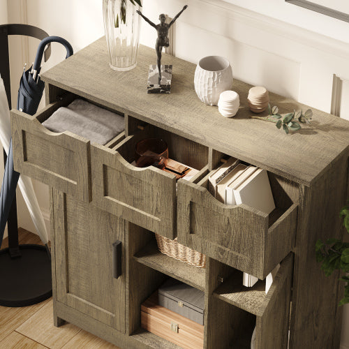 Gray Wooden Floor Cabinet