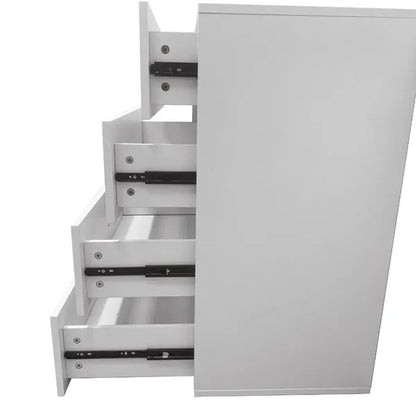 Schrank-Organisationssystem, Wandmontierter Schrankaufbewahrungsbereich mit Schubladen und Regalen, Schrankaufbewahrung für das Schlafzimmer, Weiß