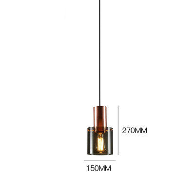 Electroplating Smoky Glass Bar Small Chandelier Bedside Lamp