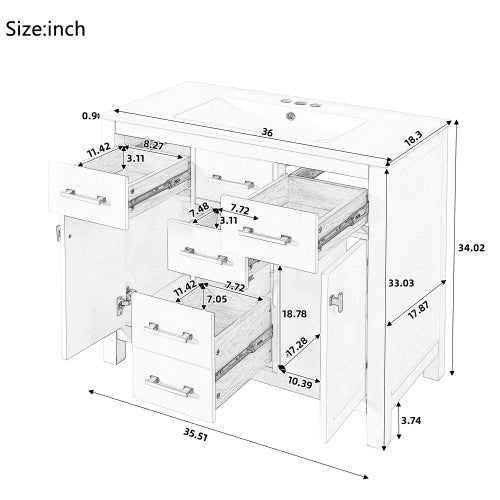 White Ceramic Vanity Sink