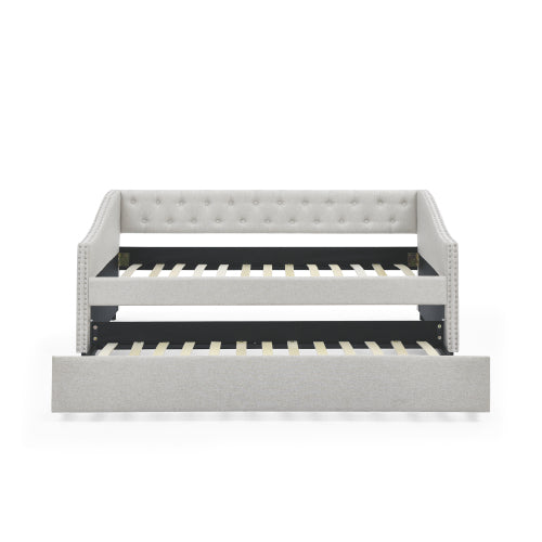 Beige Tufted Sofa Bed