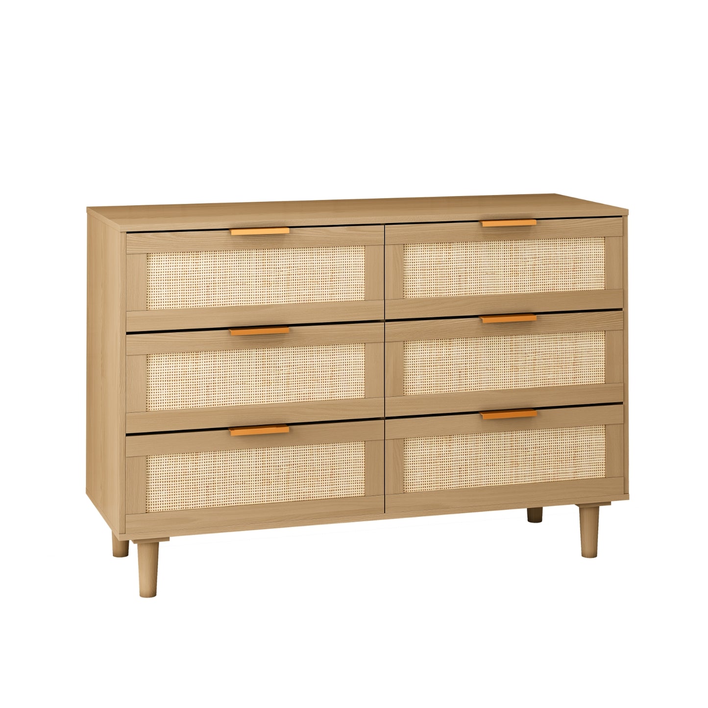 6-Schubladen-Rattan-Kommode Rattan-Schublade, Schlafzimmer, Wohnzimmer