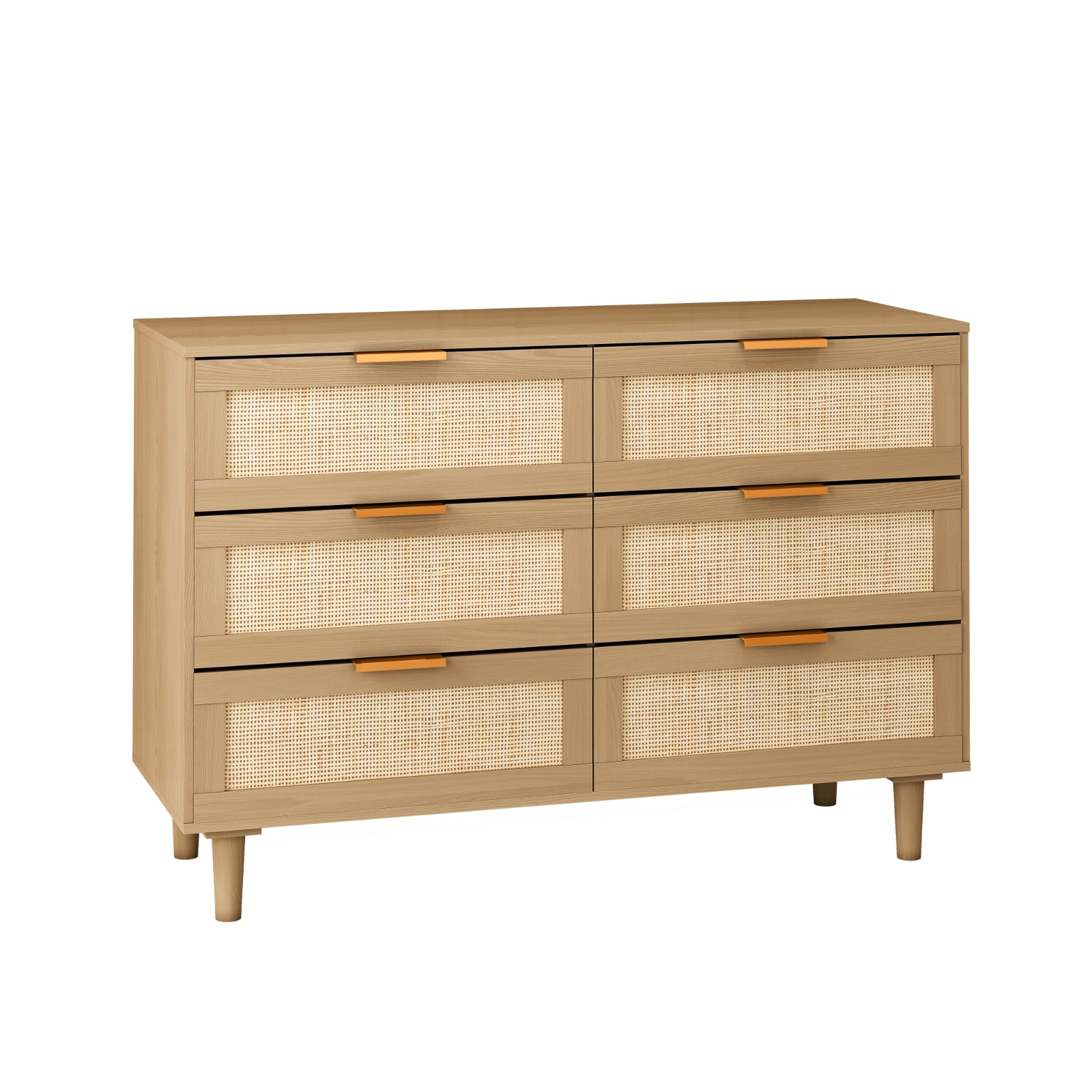 Rattan Six-Drawer Dresser