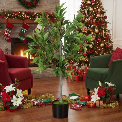 Künstlicher Weihnachtsbaum in Topf – Gefälschte Pflanze – Natürlicher grüner Baum für Feiertagsdekoration im Wohnzimmer, Büro, Zuhause – FBA-Versand