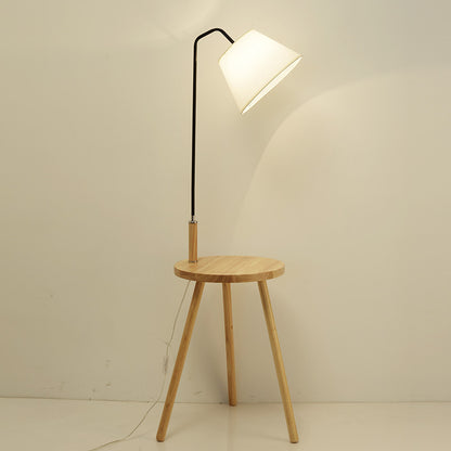 Moderne Minimalistische Wohnzimmer Vertikaler Holztisch Bodenscheinwerfer