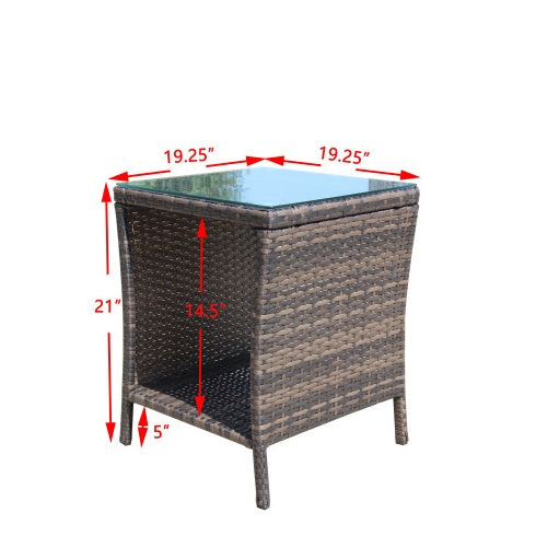 Brown Rattan Coffee Table