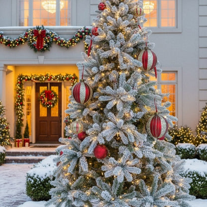 4-teiliges Set aus 4,7-Zoll-Weihnachtskugeln aus Glas, festliche Baumschmuck-Dekorationen, Dekorationsbedarf für Partys, Versand durch FBA, Verkauf auf der Temu-Plattform verboten