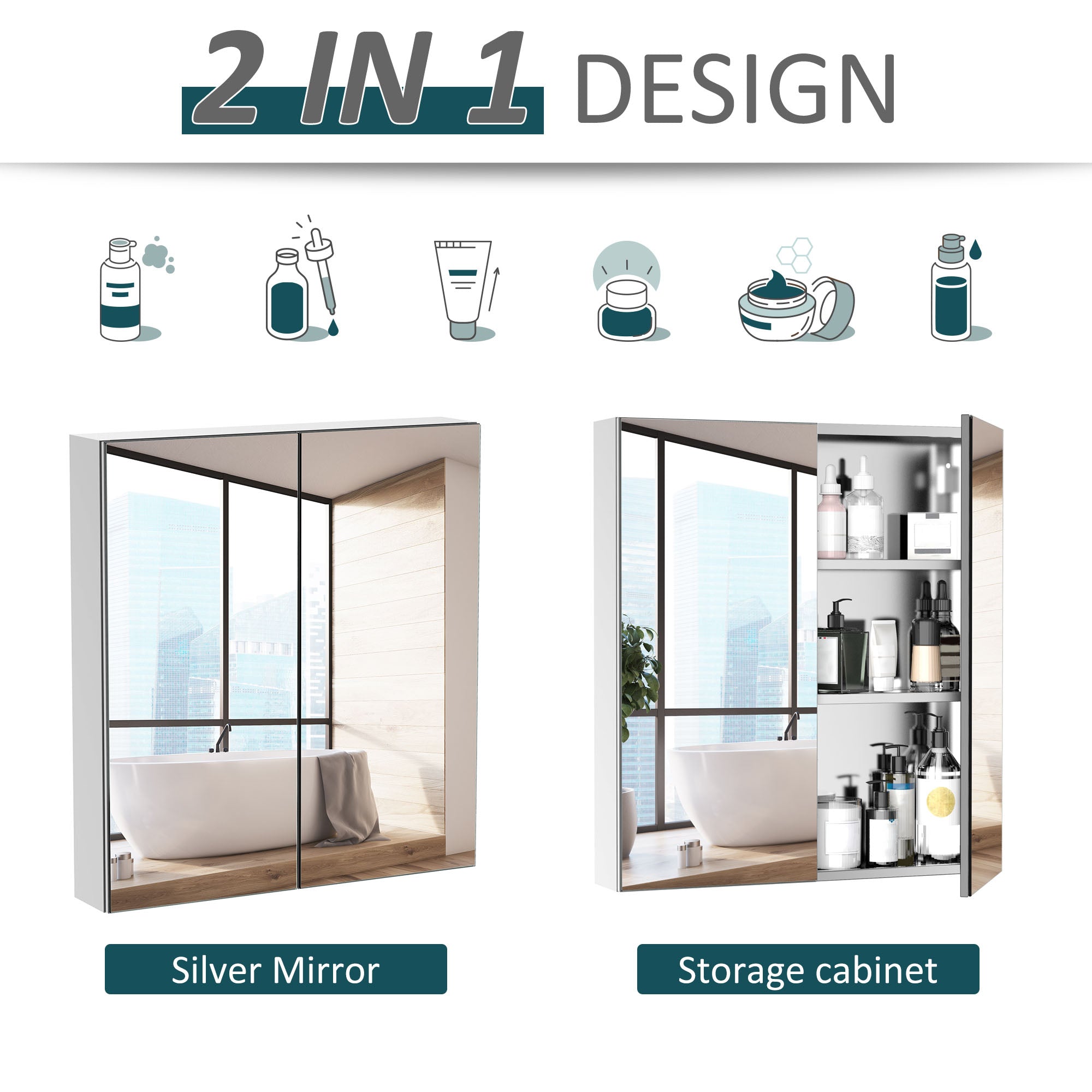 Silver Stainless Medicine Cabinet