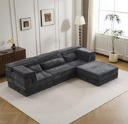 Dark Grey Modular Sofa Plush Circle Fleece