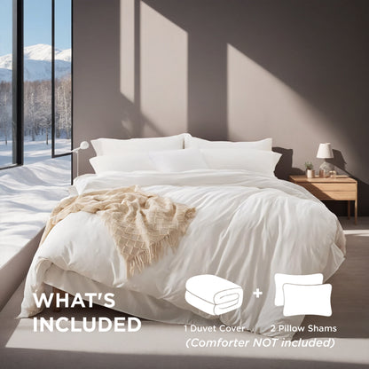 Überdimensionierter Bettbezug-Set umfasst 1 Bettbezug und 2 Kissenbezüge. Mit atmungsaktivem, weichem und hochwertigem Stoff im Boho-Stil. Kombiniert die Eleganz eines Luxushotels mit minimalistischen Design für Vielseitigk