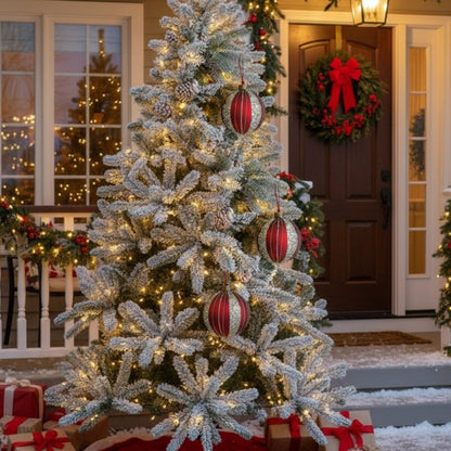 4-teiliges Set aus 4,7-Zoll-Weihnachtskugeln aus Glas, festliche Baumschmuck-Dekorationen, Dekorationsbedarf für Partys, Versand durch FBA, Verkauf auf der Temu-Plattform verboten