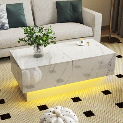White Sliding Coffee Table
