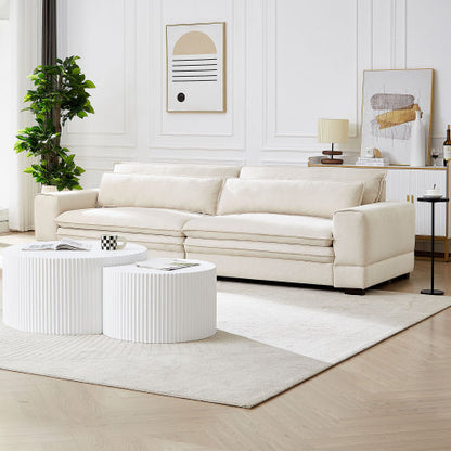Mittelalterliches Sofa Modernes Stoffsofa für Wohnzimmer, Schlafzimmer, Wohnung, Home Office Beige