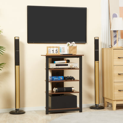 Medienständer mit 4-stufigem Audioregalsystem AV-Medien-Eckregal mit Kabelmanagement für DVD-Player, Spielkonsolen, TV-Kabel, WLAN-Router