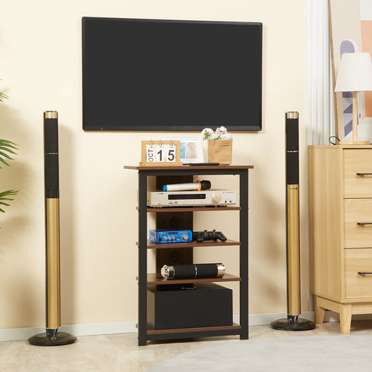 Medienständer mit 4-stufigem Audioregalsystem AV-Medien-Eckregal mit Kabelmanagement für DVD-Player, Spielkonsolen, TV-Kabel, WLAN-Router