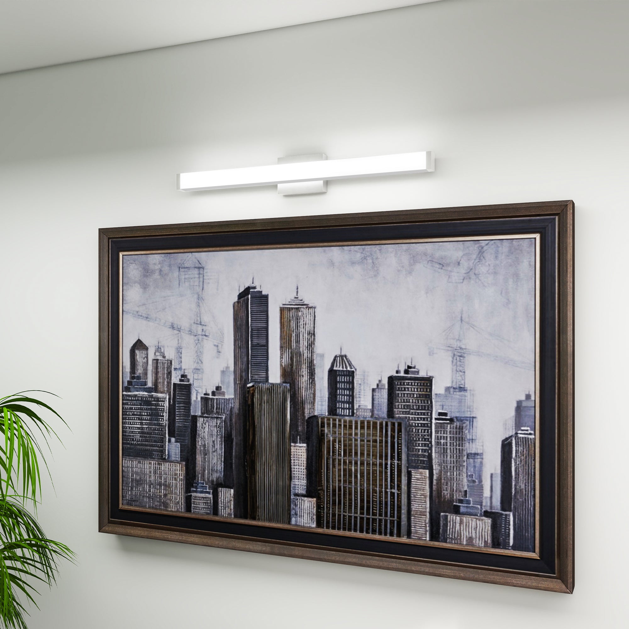 Badezimmer-Spiegelablageleuchte gebürstetes Nickel quadratisch LED 33 Zoll 18 W 6000 K kühles Weißes Licht Wandleuchte über dem Spiegel