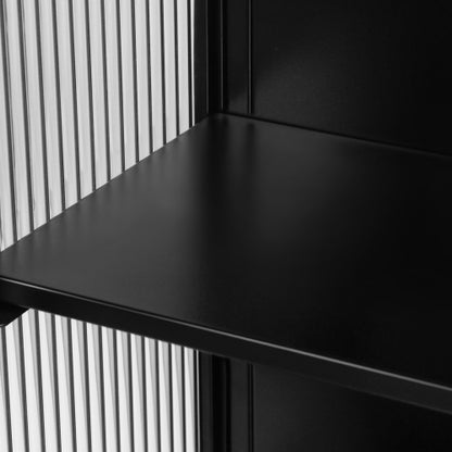 Moderne Zweitürige Wandablage Mit Glastür Mit Drei Ebenen Stauraum Für Eingang Wohnzimmer, Badezimmer, Esszimmer, Schwarz Nicht Verfügbar Plattformen- Temu