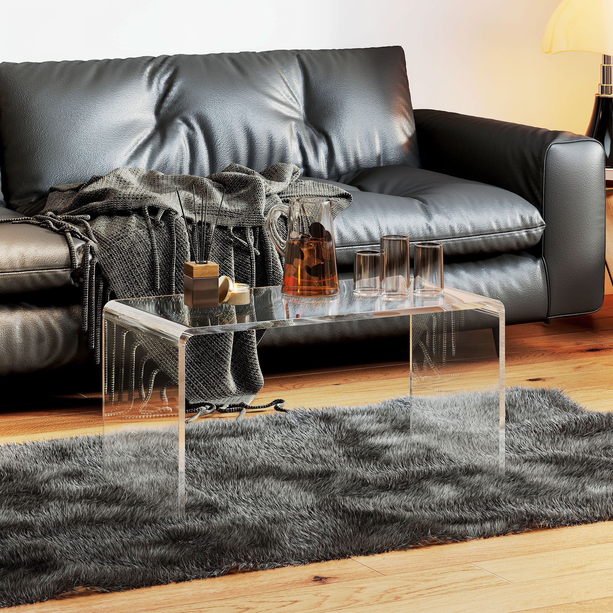 Clear Acrylic C-Shape Table