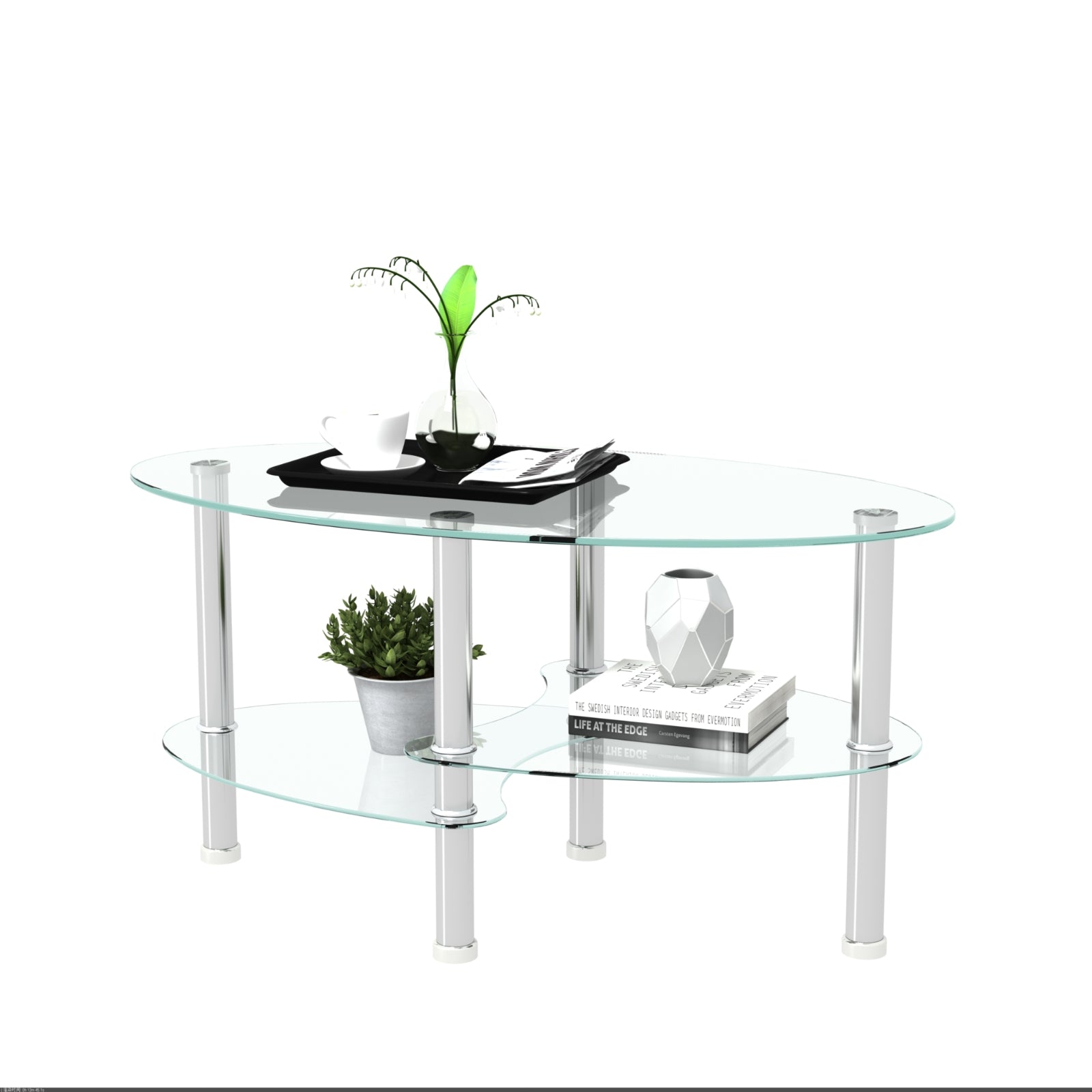 Glass Oval Coffee Table