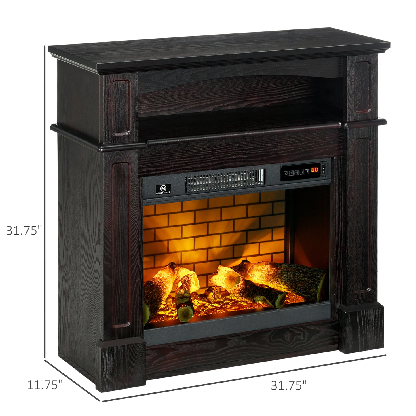 32" Elektro-Kamin mit Sims