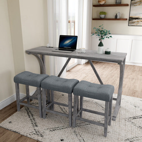 Bartisch-Set mit Stromsteckdose, Bartisch- und Stuhl-Set für Wohnzimmer, Esszimmer, Spielzimmer