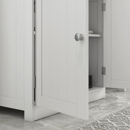 Unterwaschbecken-Badregal, Sockel-Waschbecken-Schrank mit 2 Türen, Regal und U-Form, Weiß