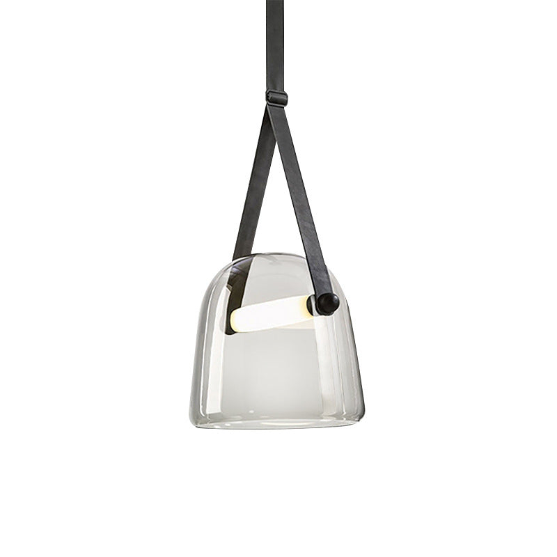 Postmoderne kreative Ledergurt-Glas-Lüster