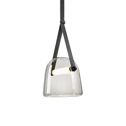 Postmoderne kreative Ledergurt-Glas-Lüster