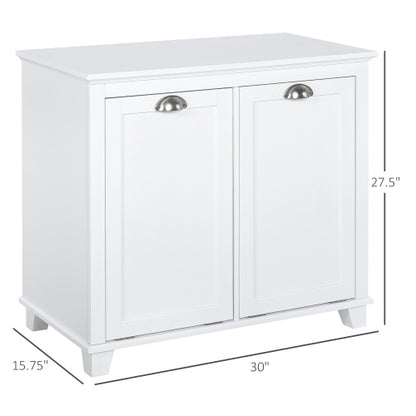 HOMCOM Klappbarer Wäsche-Sortierer Badezimmerschrank, Weiß