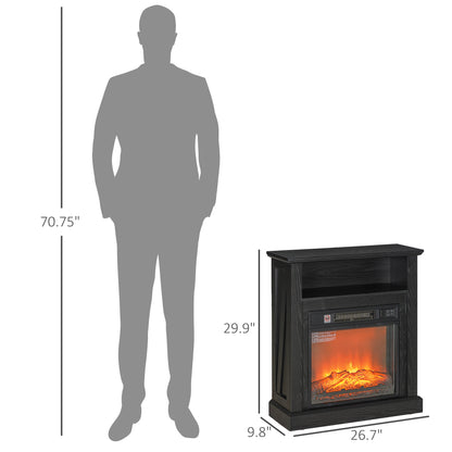 27" freistehender elektrischer Kamin mit Sims