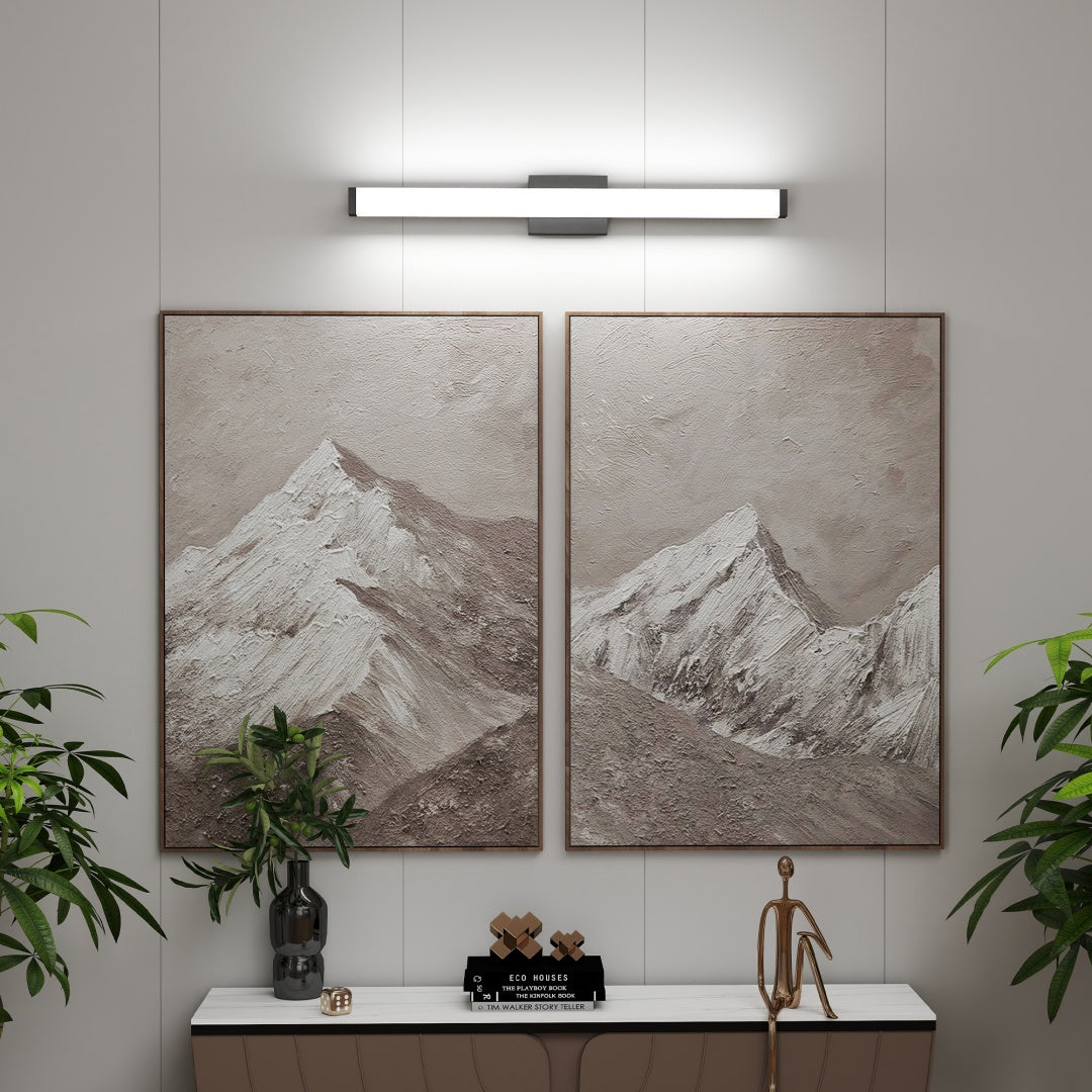 Badezimmer-Waschbeckenleuchte Schwarz - 33 Zoll moderne Waschbeckenleuchten für Badezimmer - 18W LED Badeleuchten über dem Spiegel Kühles Weißlicht 6000K