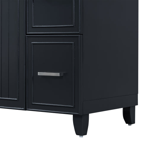 36 Zoll Badezimmerschrank mit Waschbecken-Kombinationsset, Schwarz, Einzelsenkbecken, Shaker-Schrank mit weich schließender Tür und 3 Schubladen
