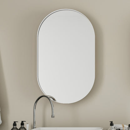 20x34 Zoll Ovales Einbauschrank aus Metallrahmen für das Badezimmer mit Spiegel und einstellbaren Regalen Nicht verfügbar Plattformen- Temu