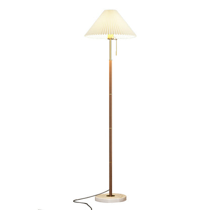 Retro Leichtluxus Holzmaserung Einfache Falten Stehlampe Schlafzimmer Nachttisch Sofa Arbeitszimmer Stehlampe