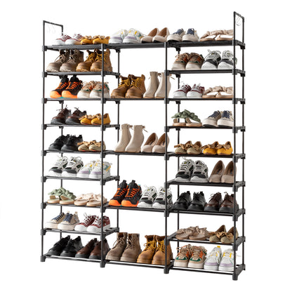 9-stufiges Schuhregal-Aufbewahrungssystem Schuhregal-Organizer für den Eingangsbereich Fassend für 50-55 Paar Schuhe, stapelbares Schuhschrank-Schuhregal