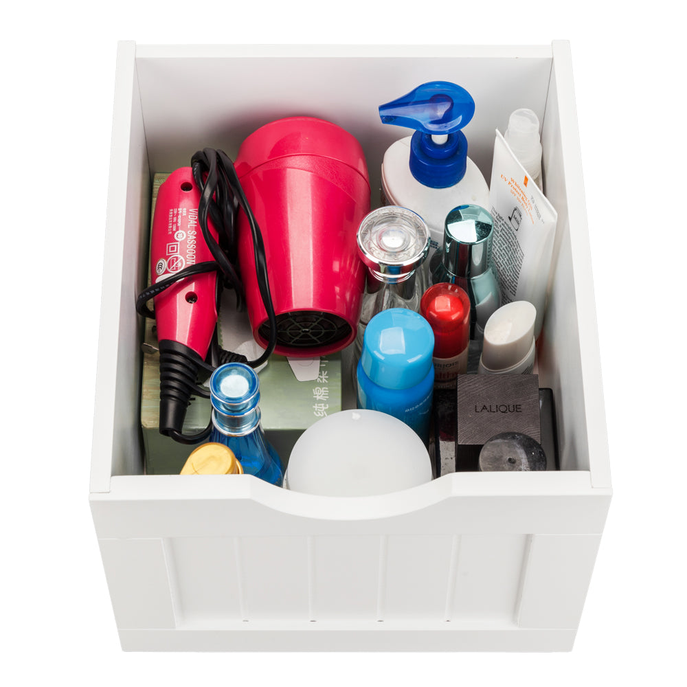 White Bathroom Storage Cabinet Four-Drawer Design