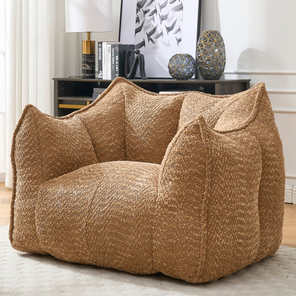 Komprimierter Plüsch-Sitzsack-Sofa-Couch – Mit hochfestem Schaumstoff gefüllt, ultra-weicher Bouclé-Liegestuhl für eine oder zwei Personen, gemütliche Sitzgelegenheit im Wohnzimmer zum Lesen, Spielen und Entspannen, platzsparend vakuumverpackt