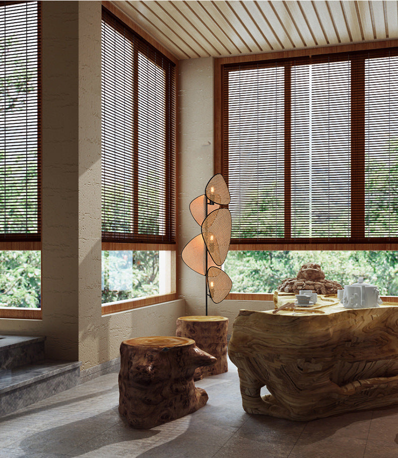 Bamboo Japanese Floor Lamp