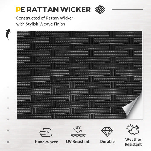 Black Rattan Corner Sofa