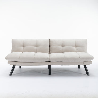 Cremefarbene umklappbare moderne Sofa-Bett
