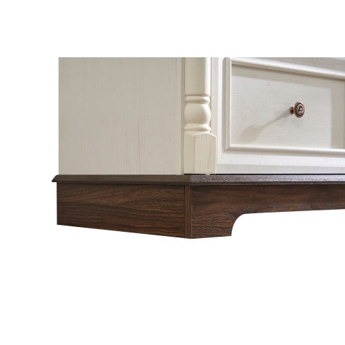 Landhaus-Stil 6-Schubladen-Kommode mit Sockel, Holzschnitzerei rustikale Schubladenkommode, Aufbewahrungskommode für Schlafzimmer, Wohnzimmer, schön robust und langlebig
