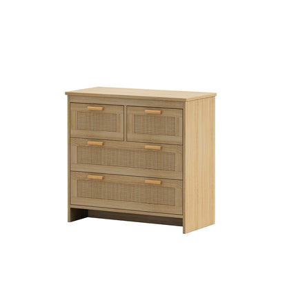 4-Schubladen-Rattan-Schrank für Schlafzimmer, Wohnzimmer, einfache Montage