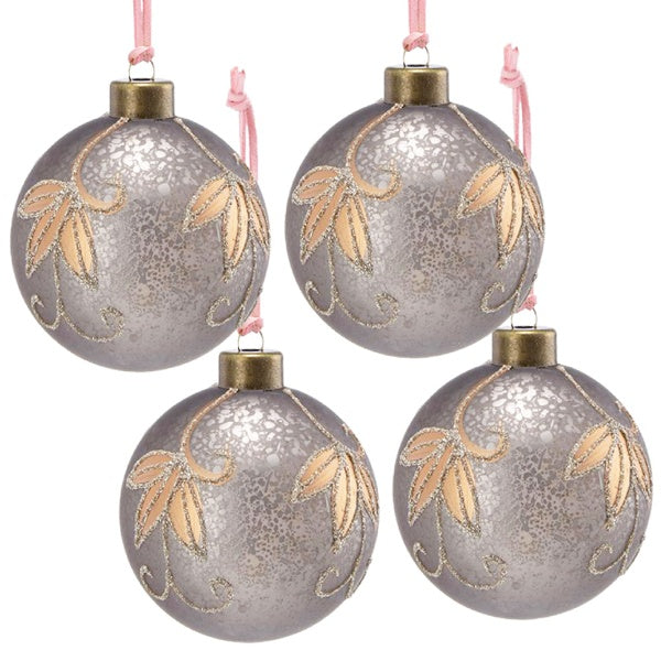 4-teiliges 4,7-Zoll Weihnachtskugel-Ornamente, Glas-Hänge-Dekorationen für Weihnachtsbaum und Partdekoration, FBA-Versand, Verkauf auf der Temu-Plattform verboten