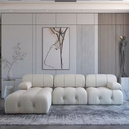 Nordisches modernes Apartment-Möbel-Stoff-Schnallen-Design-Sofa Wohnzimmer-Couch Leicht luxuriöses Schwammsofa für Verschluss-Design