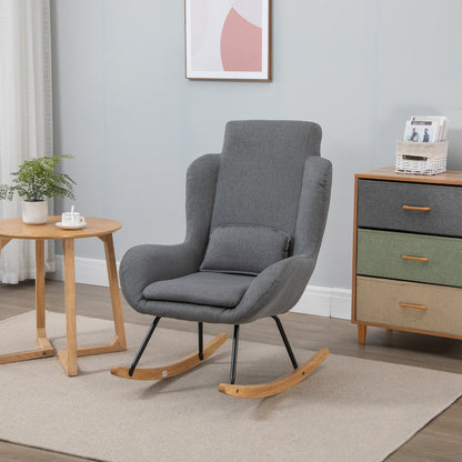 Moderne Schaukelstuhl mit abnehmbarem Lendenkissen, Sofa-Sessel mit dicker Polsterung