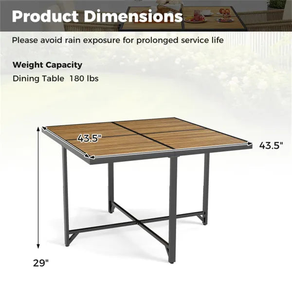 Acacia Metal Outdoor Table